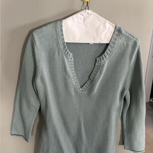 J. Jill V-Neck Sweater in Soft Green